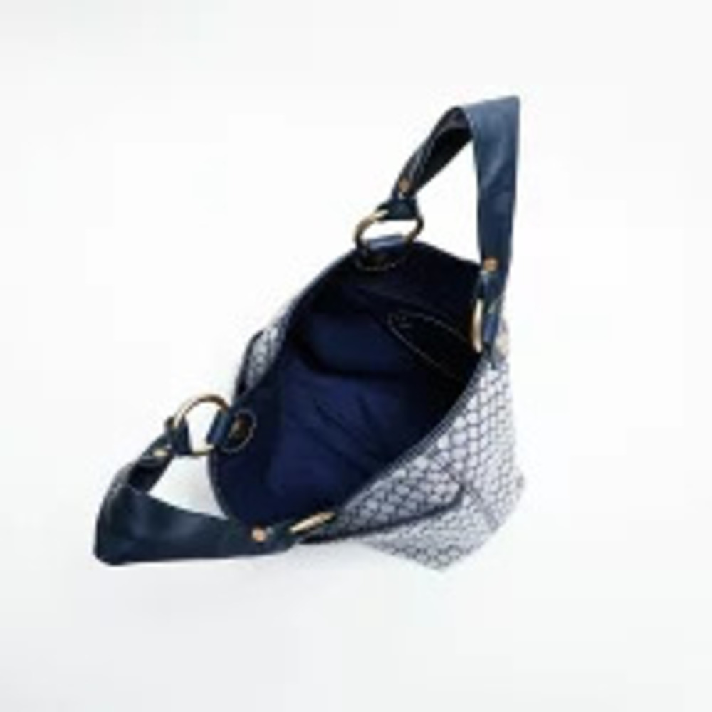 Celine Macadam Canvas Handbag Navy Blue - Picture 12 of 13